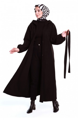 Hijab Jas Met Riem Zwart 0502SGS.SYH