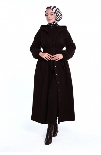 معطف الحجاب بحزام أسود 0502SGS.SYH