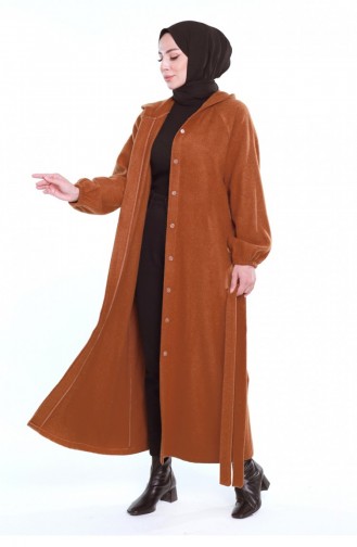 معطف الحجاب بحزام التبغ 0502SGS.TTN