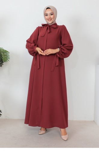 Lace-Up Balloon Sleeve Abaya Tile 1077MP.KRT