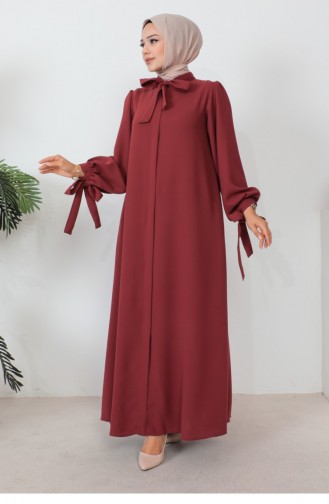 Lace-Up Balloon Sleeve Abaya Tile 1077MP.KRT