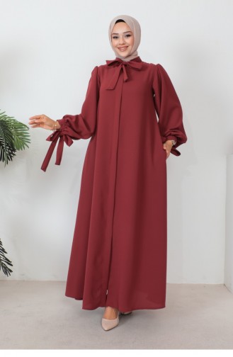 Lace-Up Balloon Sleeve Abaya Tile 1077MP.KRT