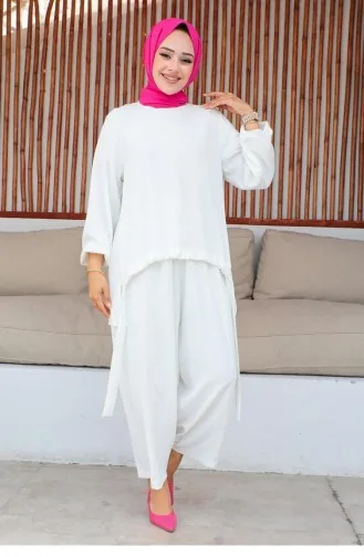 Shalwar Hijab Suit Ecru 1919CVN.EKR