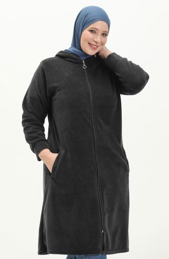 Büyük Beden Polar Hırka 0007-07 Füme