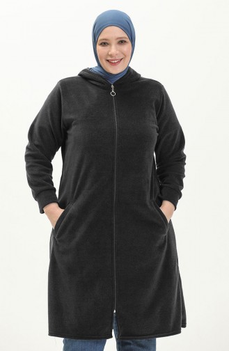 Büyük Beden Polar Hırka 0007-07 Füme
