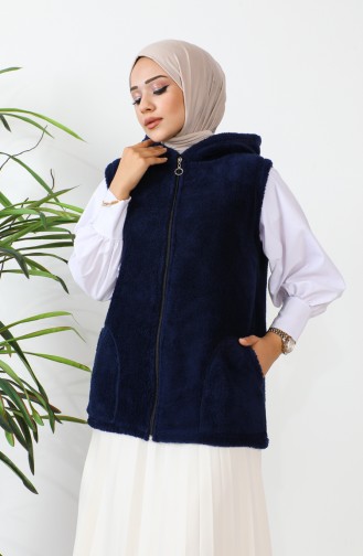 Welsoft Hooded Fleece Vest 00018-02 Dark Blue 00018-02