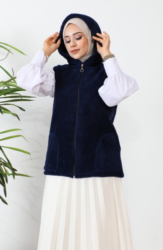 Welsoft Hooded Fleece Vest 00018-02 Dark Blue 00018-02