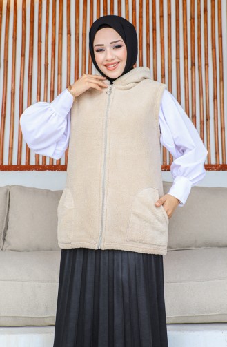 Welsoft Hooded Fleece Vest 00018-03 Cream 00018-03
