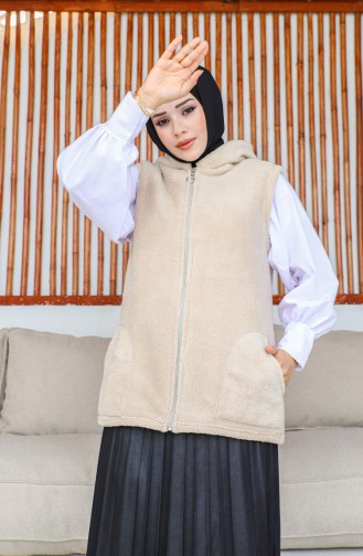 Welsoft Kapuzen-Fleeceweste 00018-03 Creme 00018-03
