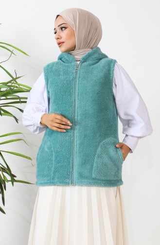 Welsoft Hooded Fleece Vest 00018-11 Mint Green 00018-11