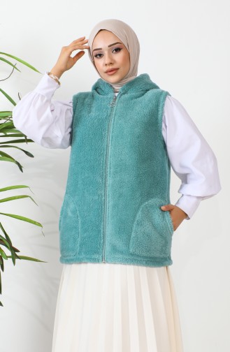 Welsoft Hooded Fleece Vest 00018-11 Mint Green 00018-11