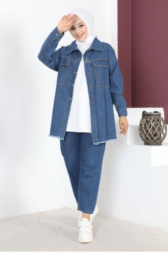 Tassel Detailed Denim Jacket Blue 6011 14916