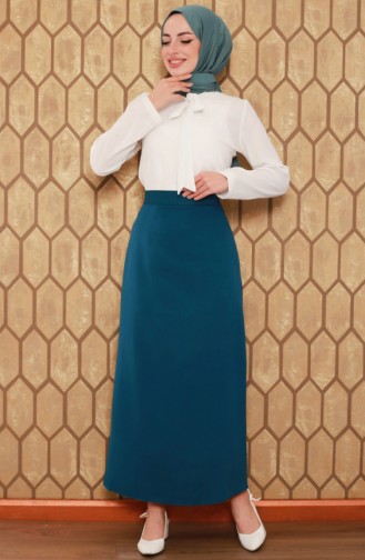 Jupe Crayon Hijab Bleu Pétrole 0725GLN.PTR