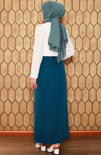 Jupe Crayon Hijab Bleu Pétrole 0725GLN.PTR