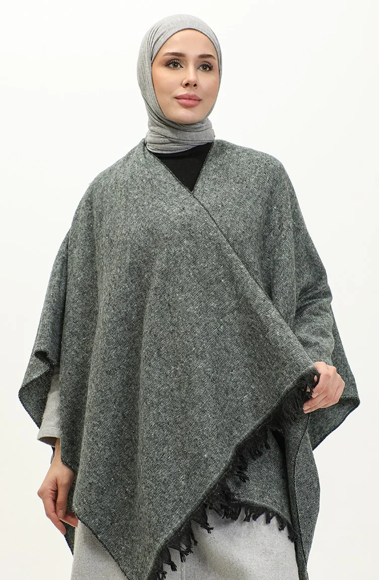 Poncho Coton Uni 2037-03 Vert 2037-03