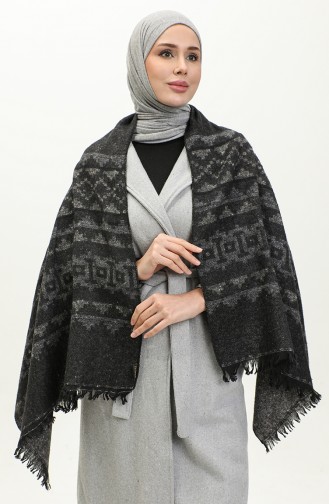 Patterned Shoulder Shawl 2043-01 Gray Beige 2043-01