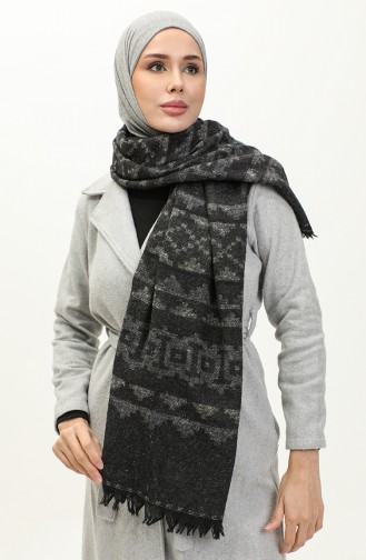 Patterned Shoulder Shawl 2043-01 Gray Beige 2043-01