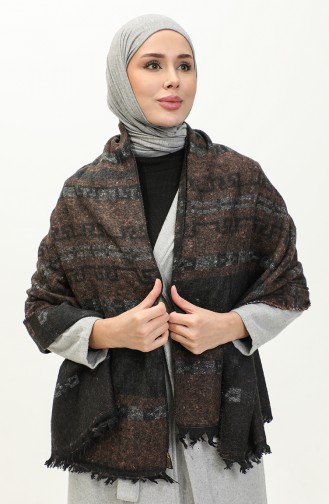 Patterned Shoulder Shawl 2046-04 Smoked Brown 2046-04