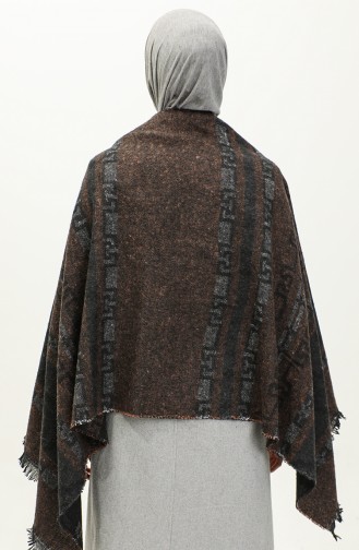 Patterned Shoulder Shawl 2046-04 Smoked Brown 2046-04