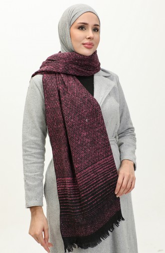 Patterned Shoulder Shawl 2047-04 Fuchsia Black 2047-04