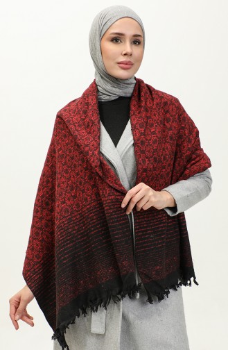 Patterned Shoulder Shawl 2048-04 Red Black 2048-04