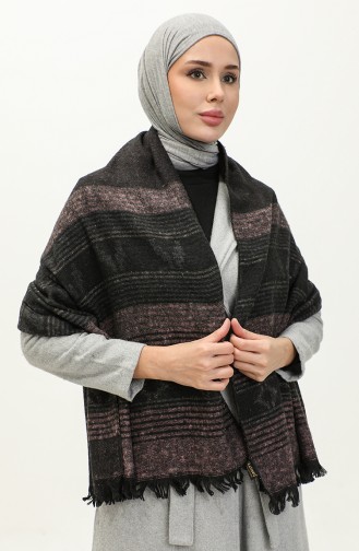 Patterned Shoulder Shawl 2050-01 Pink Black 2050-01