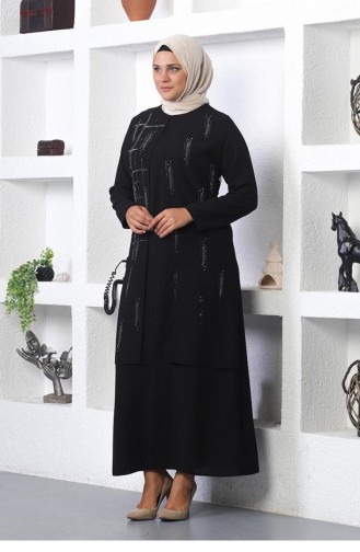 Robe De Soirée Brodée De Pierre Noir 6023SMR.SYH