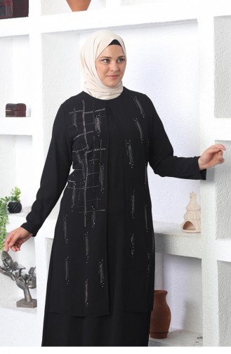 Robe De Soirée Brodée De Pierre Noir 6023SMR.SYH