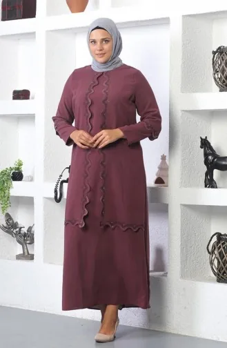 Robe De Soirée Brodée Hijab Grande Taille Dusty Rose 6032SMR.GKR