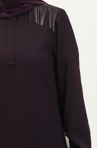 Chain Detailed Dress 2009-01 Purple 2009-01