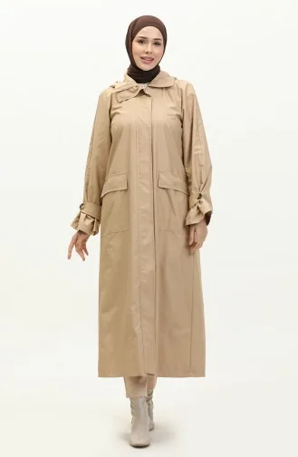 Vivezza Trench A Capuche Et Col Large A Fermeture 6976-08 Camel 6976-08