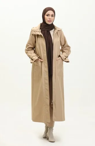 Vivezza Trench A Capuche Et Col Large A Fermeture 6976-08 Camel 6976-08