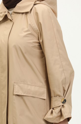 Vivezza Trench A Capuche Et Col Large A Fermeture 6976-08 Camel 6976-08