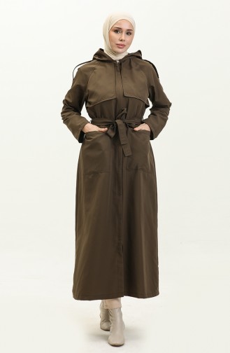 Vivezza Trench A Capuche Abaya 7001-03 Khaki 7001-03