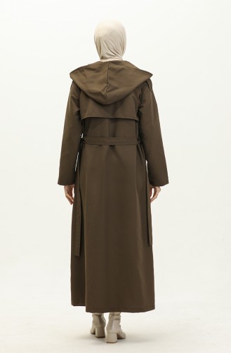 Vivezza Trenchcoat Met Capuchon Abaya 7001-03 Kaki 7001-03