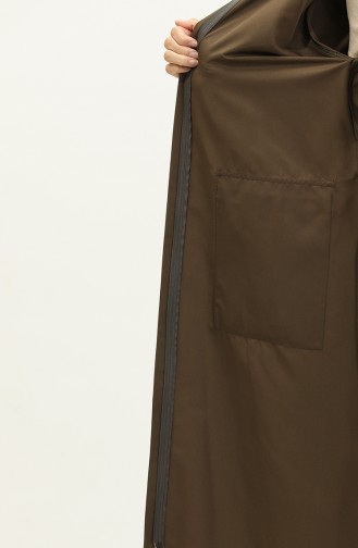 Vivezza Trenchcoat Mit Kapuze Abaya 7001-03 Khaki 7001-03