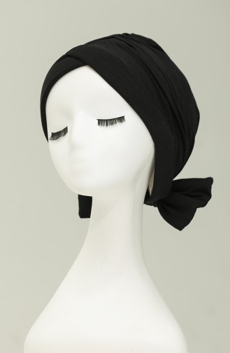 Combed Cotton Outer Bonnet 1248-08 Black 1248-08