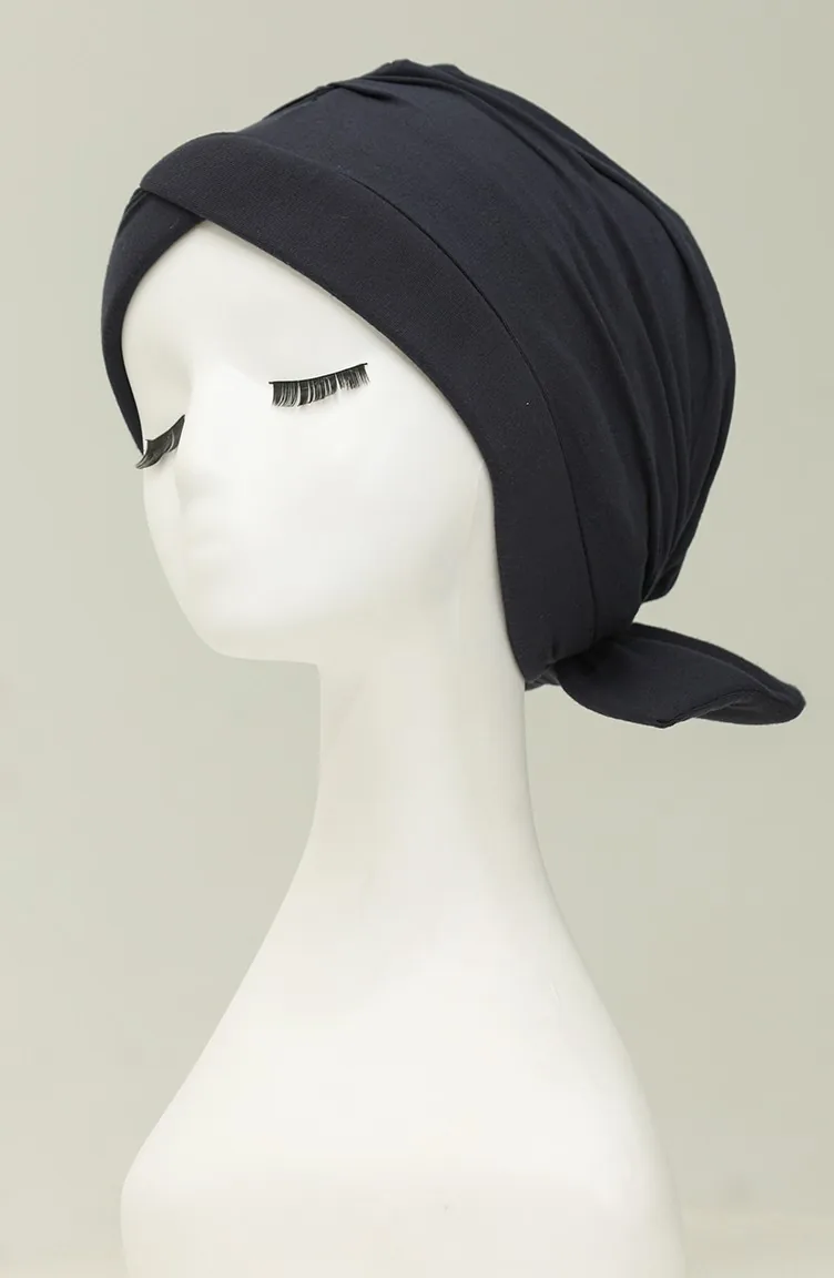 Combed Cotton Outer Bonnet 1248-09 Navy Blue 1248-09