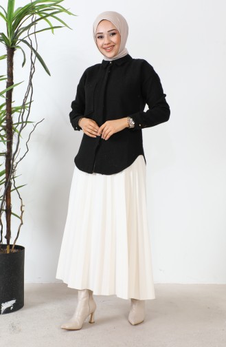 Chemise Tweed Avec Poche 60012-01 Noir 60012-01