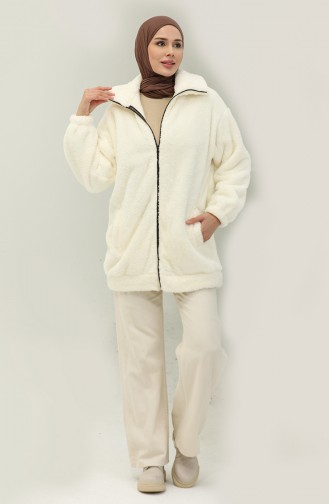 Oyya Cape Peluche A Fermeture 248497-01 Ecru 248497-01