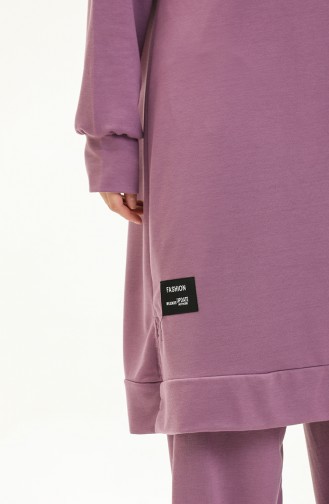 Ensemble Double Pantalon Tunique à Deux Cordes 0044-21 Lilas 0044-21