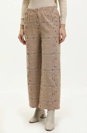 Pantalon Tissu Tweed Taille Elastique 0191-02 Vison 0191-02