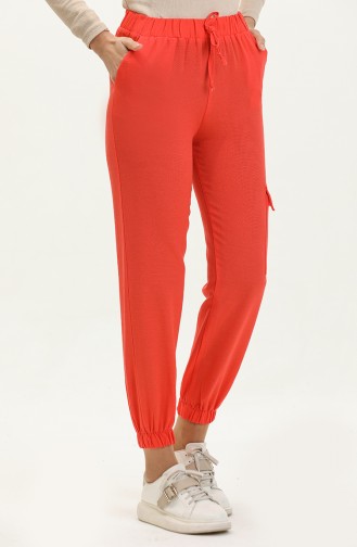 Pantalon Cargo Taille Elastique 1147-01 Orange 1147-01