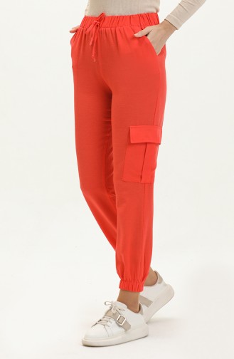 Pantalon Cargo Taille Elastique 1147-01 Orange 1147-01