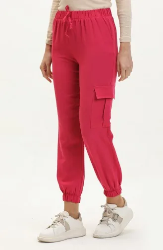 Pantalon Cargo Taille Elastique 1147-03 Fuchsia 1147-03