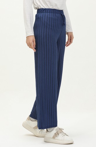 Wide Leg Elastic waist Pants 8659-01 İndigo 8659-01