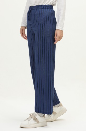 Wide Leg Elastic waist Pants 8659-01 İndigo 8659-01