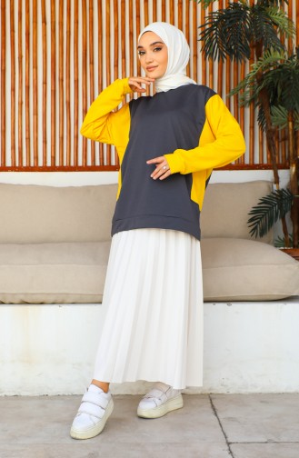 women`s Two Piece Color Sweatshirt 1701-05 Yellow 1701-05