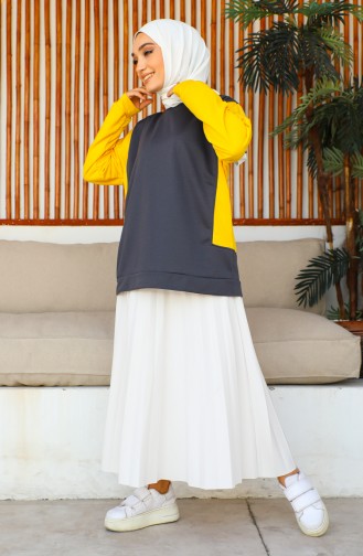 women`s Two Piece Color Sweatshirt 1701-05 Yellow 1701-05