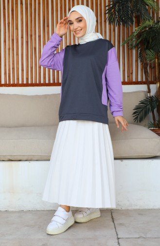 women`s Two Color Sweatshirt 1701-02 Lilac 1701-02